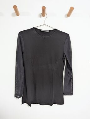 Yumi Mazao Sheer Mesh Panelled Top – Black, Women's Taille 3